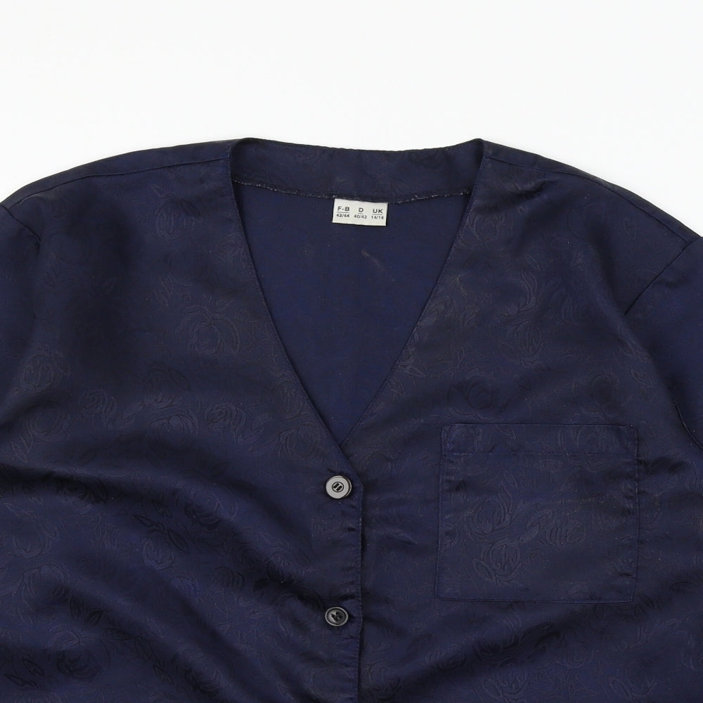Womens UK Size 14 Preworn Blue Basic Blouse