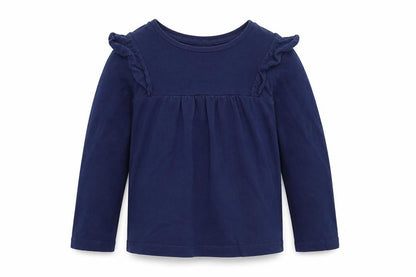 Front view of Mothercare boys’ blue jersey basic t-shirt, size 4-5, years