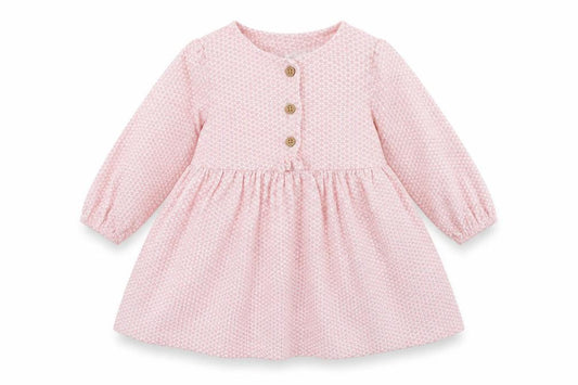 NEXT Girls Pink Polka Dot Jersey Skater Dress  Size 3-6 Months