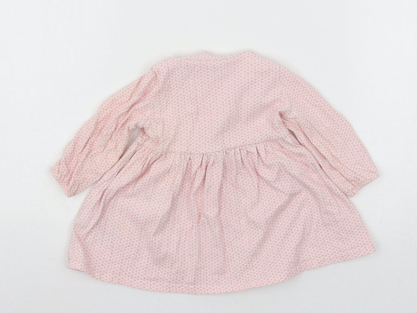 NEXT Girls Pink Polka Dot Jersey Skater Dress  Size 3-6 Months