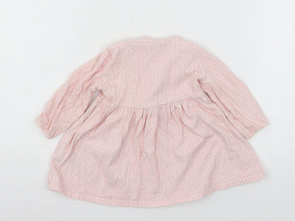 NEXT Girls Pink Polka Dot Jersey Skater Dress  Size 3-6 Months