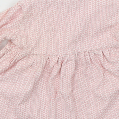 NEXT Girls Pink Polka Dot Jersey Skater Dress  Size 3-6 Months