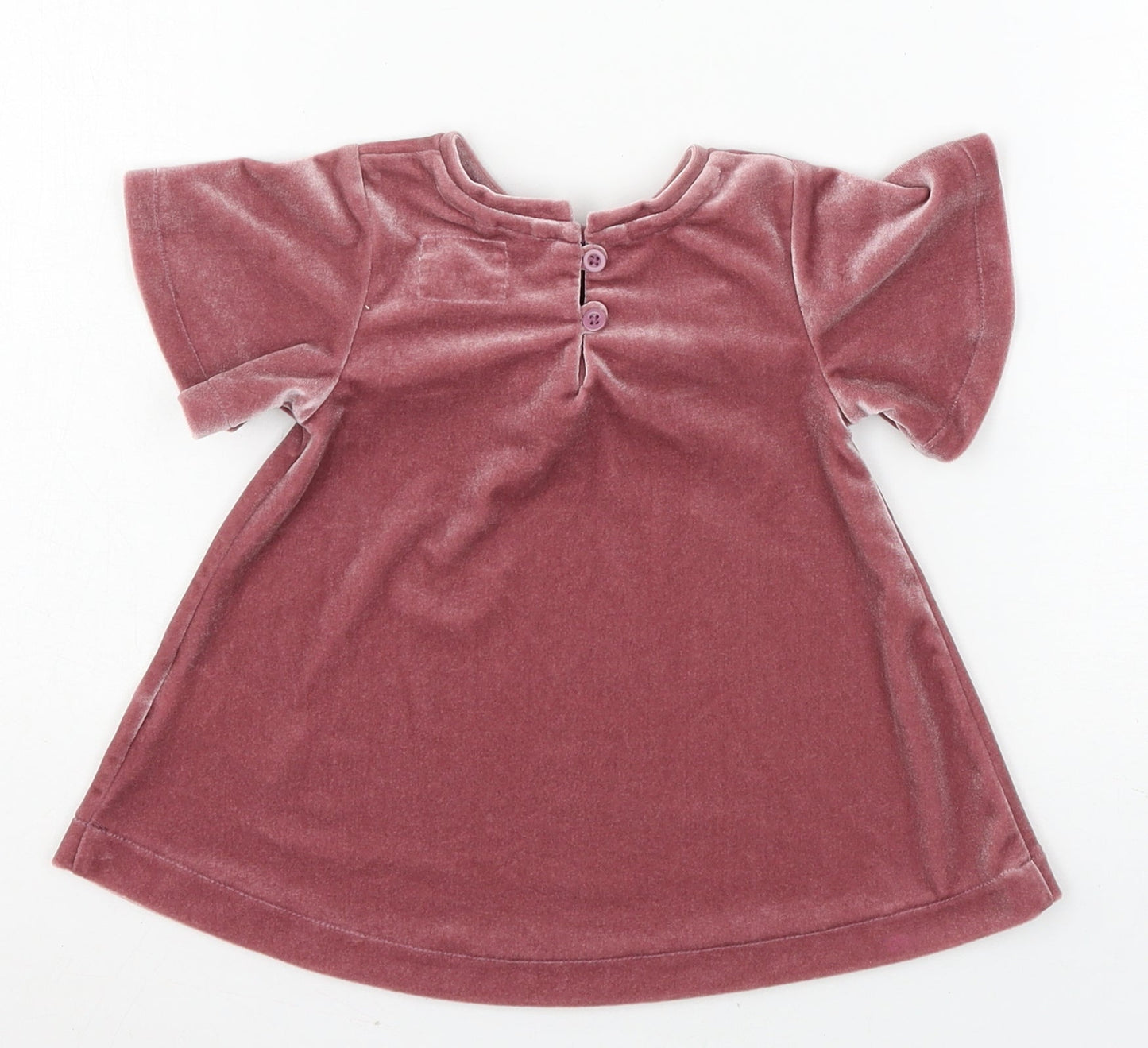 NEXT Girls Pink  Velour T-Shirt Dress  Size 3-6 Months