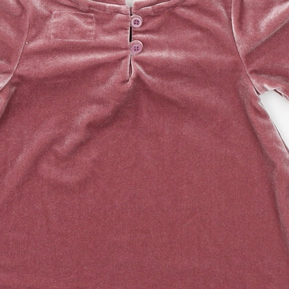 NEXT Girls Pink  Velour T-Shirt Dress  Size 3-6 Months