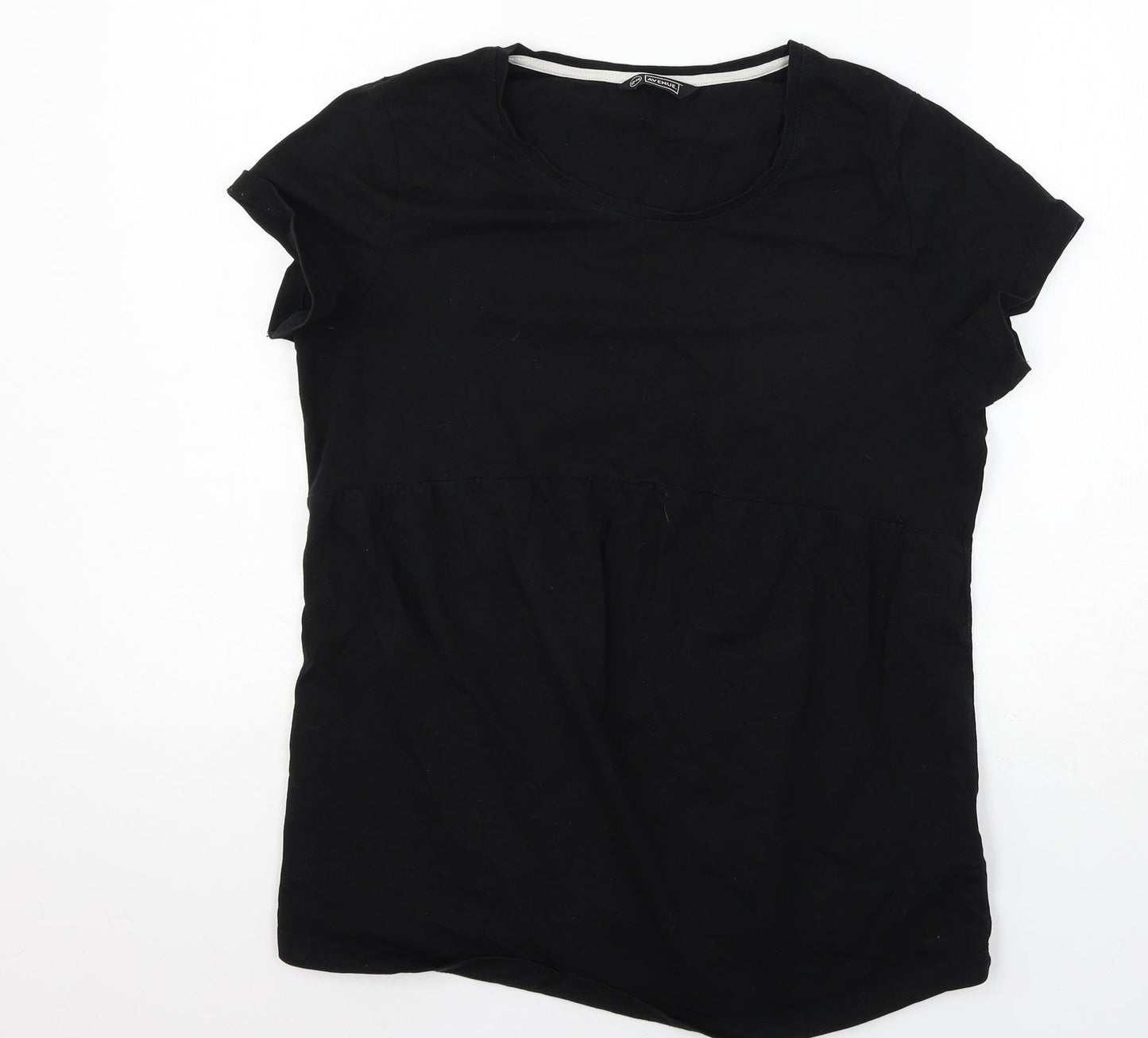 Avenue Womens Black  Jersey Basic T-Shirt Size 12