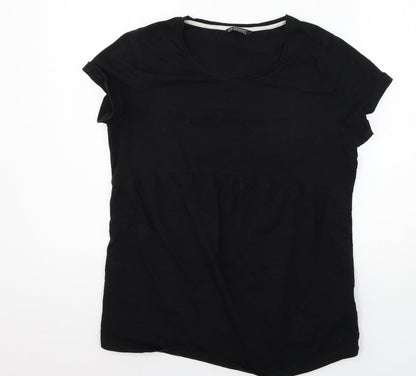 Avenue Womens Black  Jersey Basic T-Shirt Size 12