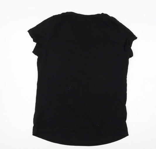 Avenue Womens Black  Jersey Basic T-Shirt Size 12