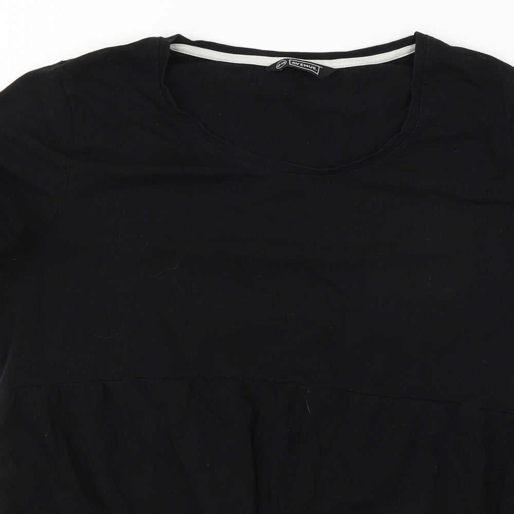 Avenue Womens Black  Jersey Basic T-Shirt Size 12