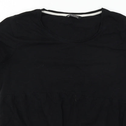Avenue Womens Black  Jersey Basic T-Shirt Size 12