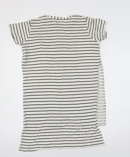 Womens UK Size M Preworn Ivory Basic T-Shirt