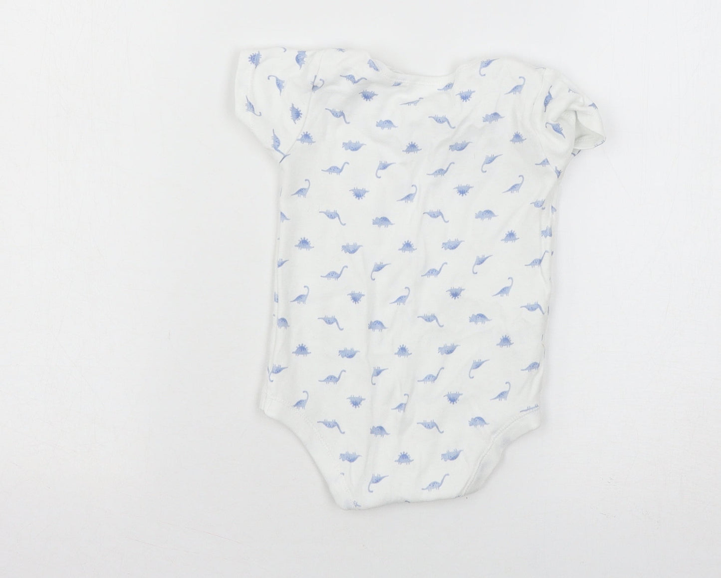 TU Baby White Geometric Jersey Babygrow One-Piece Size 12-18 Months  - DInosaur