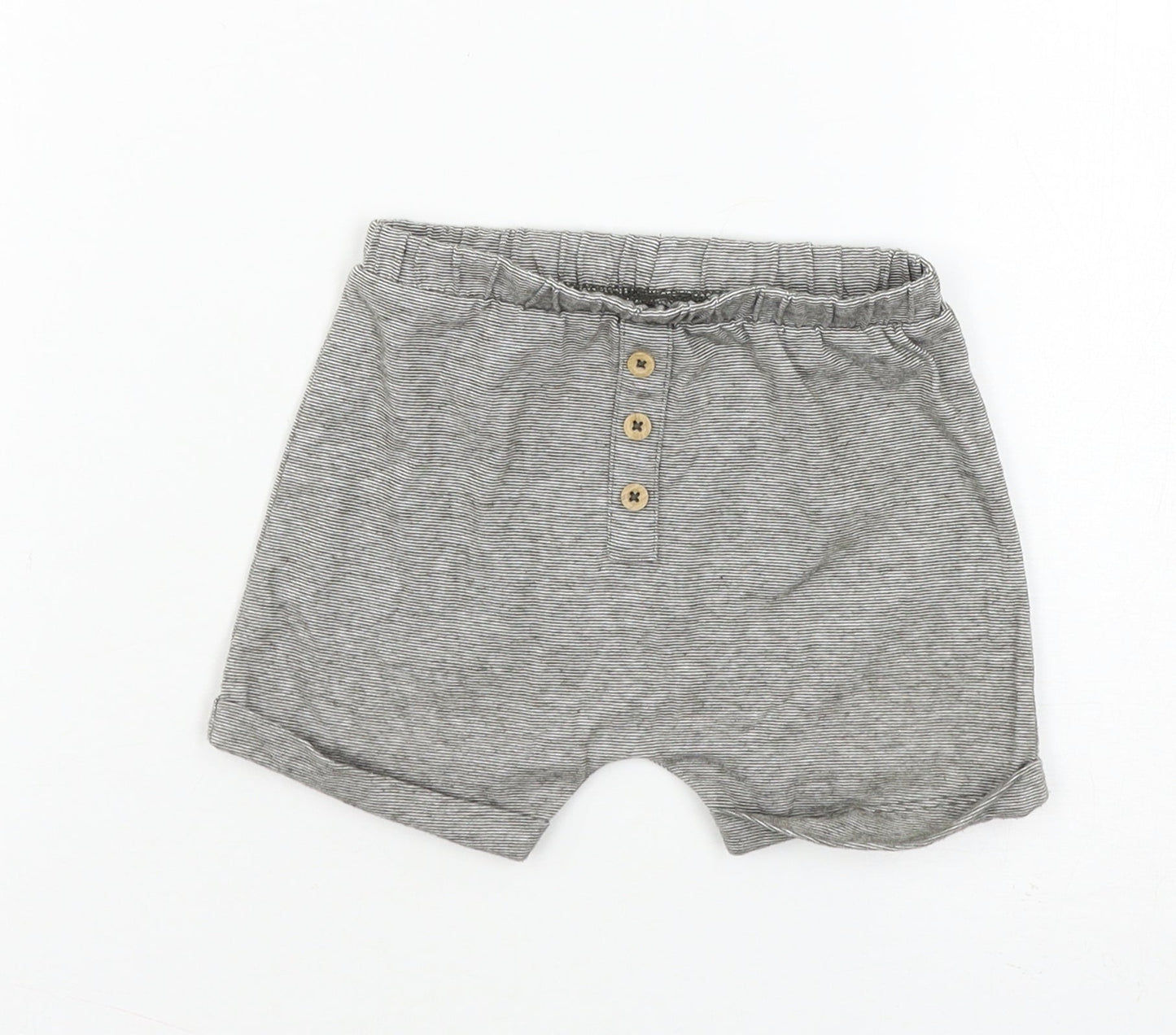 TU Baby Grey Striped Jersey Cropped Trousers Size 9-12 Months