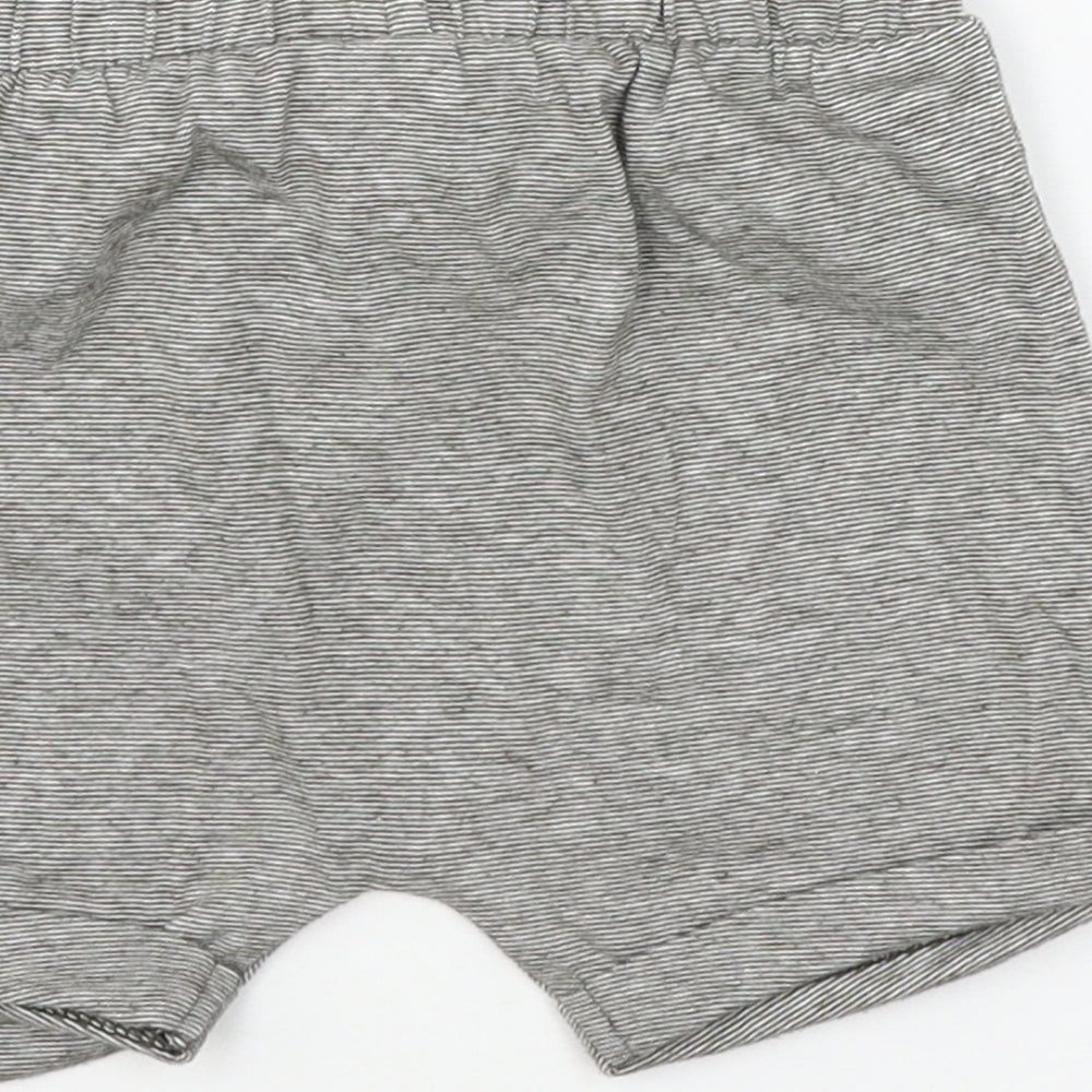 TU Baby Grey Striped Jersey Cropped Trousers Size 9-12 Months