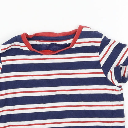 Marks and Spencer Boys Blue Striped Jersey Basic T-Shirt Size 12-18 Months