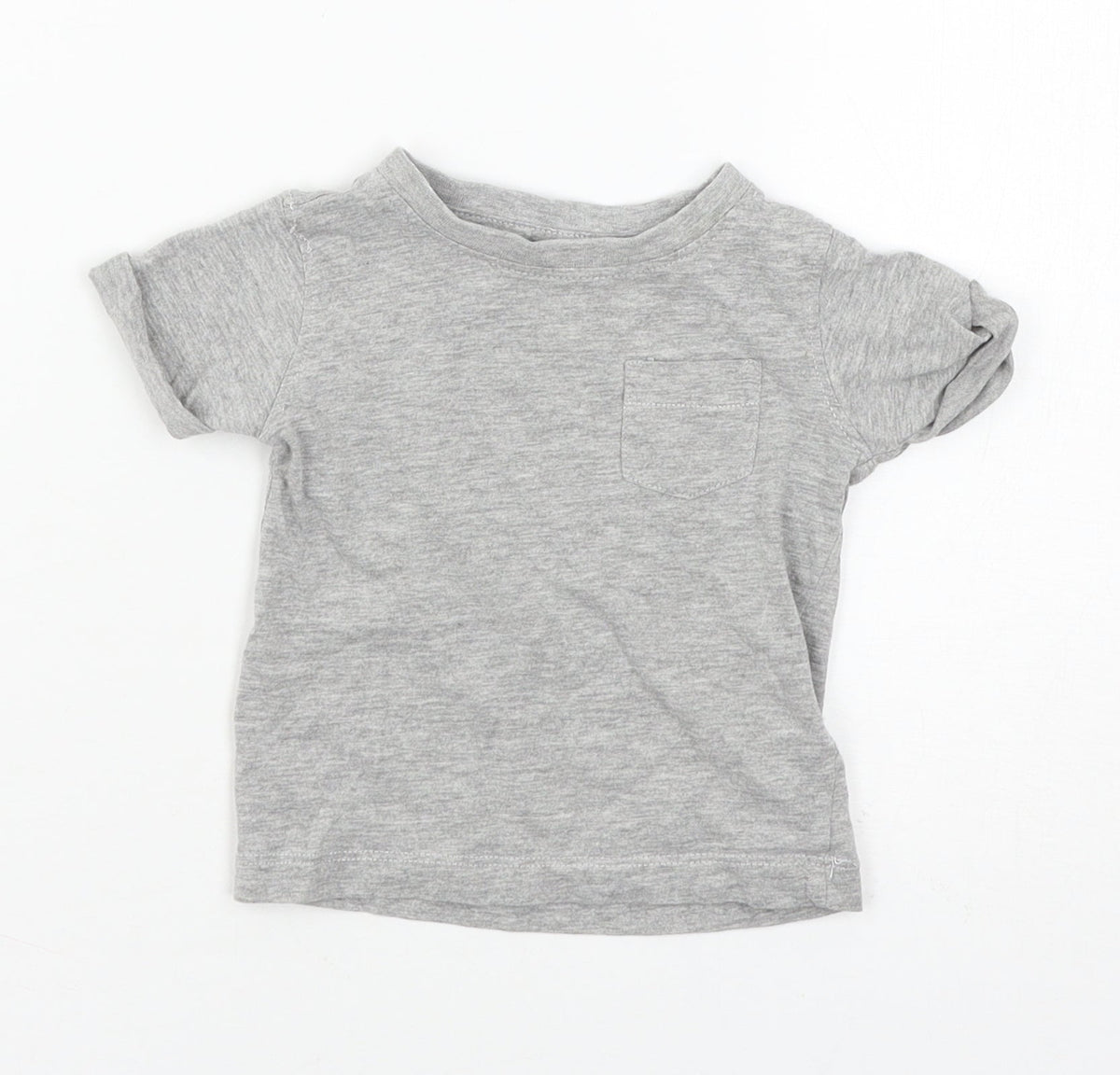 Additional front view of Next boys’ grey jersey basic t-shirt, size 3-6, months