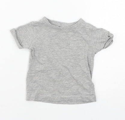 Additional front view of Next boys’ grey jersey basic t-shirt, size 3-6, months