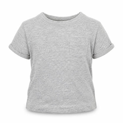 Front view of Next boys’ grey jersey basic t-shirt, size 3-6, months