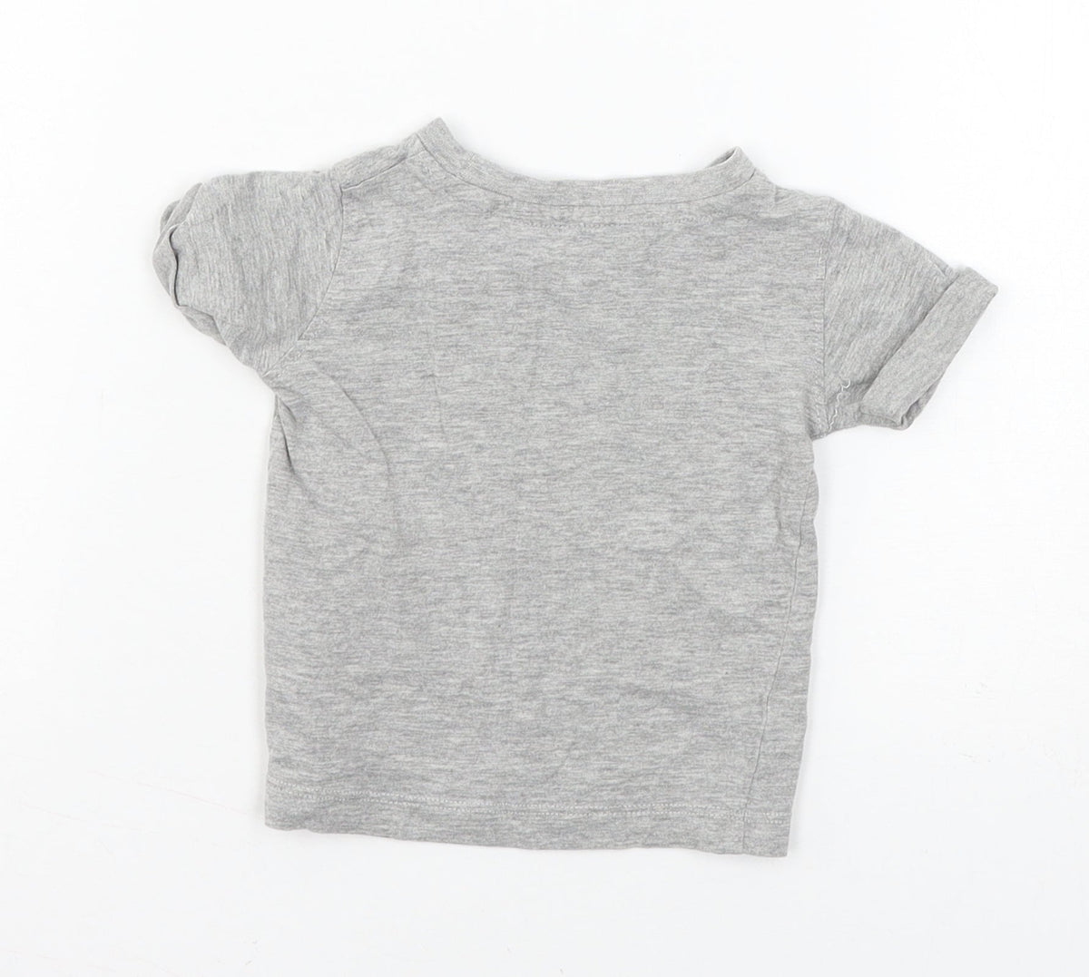 Back view of Next boys’ grey jersey basic t-shirt, size 3-6, months