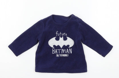 George Boys Blue  Fleece Cami Pyjama Top Size 3-6 Months  - Batman