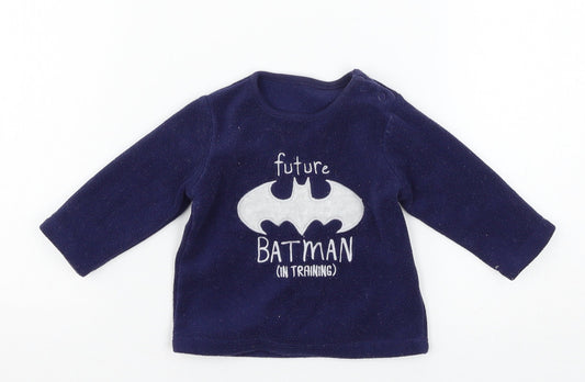 George Boys Blue  Fleece Cami Pyjama Top Size 3-6 Months  - Batman