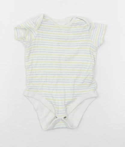 F&F Baby Multicoloured Striped Jersey Babygrow One-Piece Size 9-12 Months