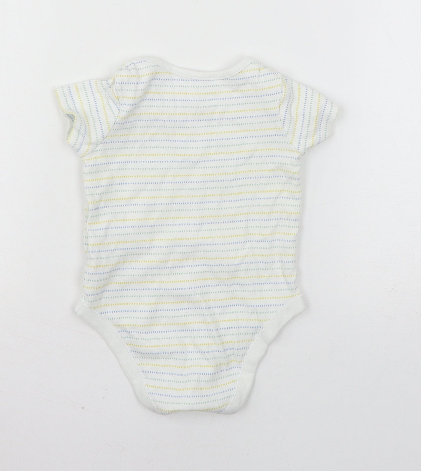 F&F Baby Multicoloured Striped Jersey Babygrow One-Piece Size 9-12 Months