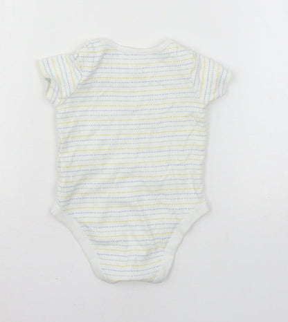 F&F Baby Multicoloured Striped Jersey Babygrow One-Piece Size 9-12 Months