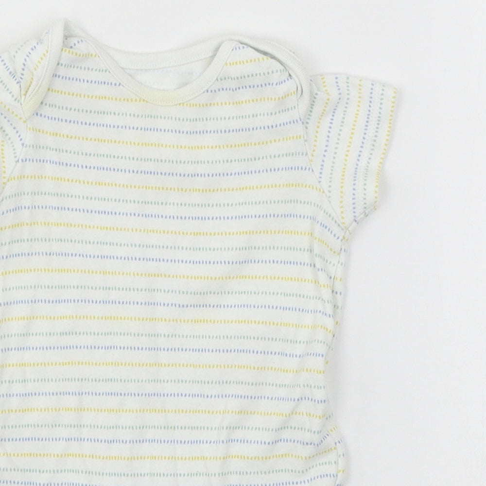 F&F Baby Multicoloured Striped Jersey Babygrow One-Piece Size 9-12 Months