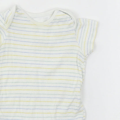 F&F Baby Multicoloured Striped Jersey Babygrow One-Piece Size 9-12 Months