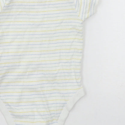 F&F Baby Multicoloured Striped Jersey Babygrow One-Piece Size 9-12 Months