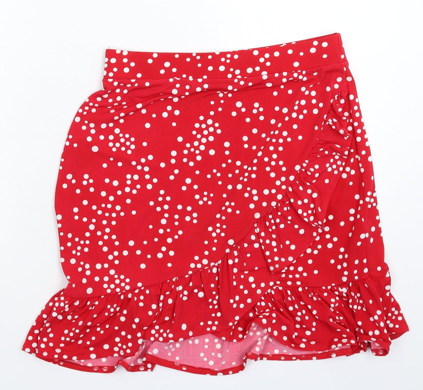 Oasis Womens Red Polka Dot  Mini Skirt Size S