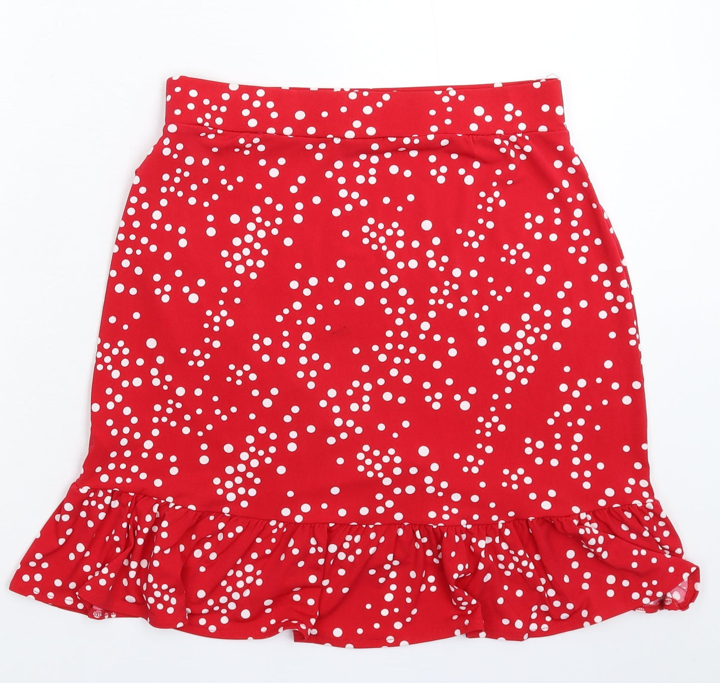 Oasis Womens Red Polka Dot  Mini Skirt Size S