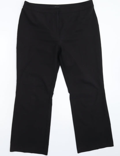 Womens UK Size 14 Papaya Regular Fit Dress Pants Black Trousers
