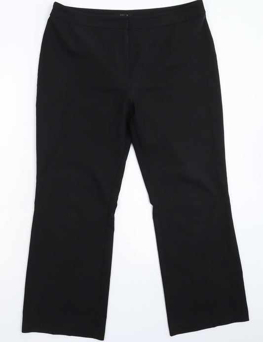 Womens UK Size 14 Papaya Regular Fit Dress Pants Black Trousers