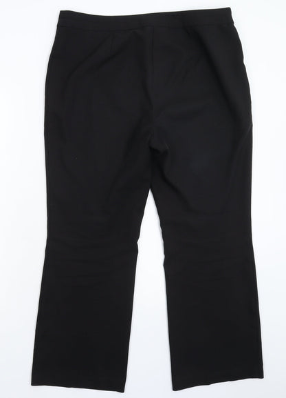 Womens UK Size 14 Papaya Regular Fit Dress Pants Black Trousers