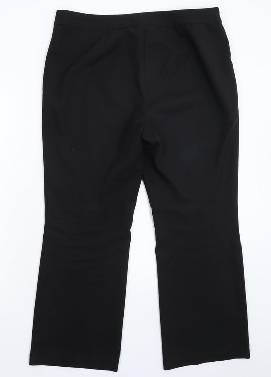 Womens UK Size 14 Papaya Regular Fit Dress Pants Black Trousers