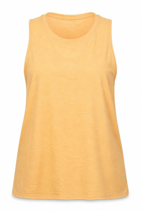 Front view of Icy Zone women’s beige basic tank, size XL