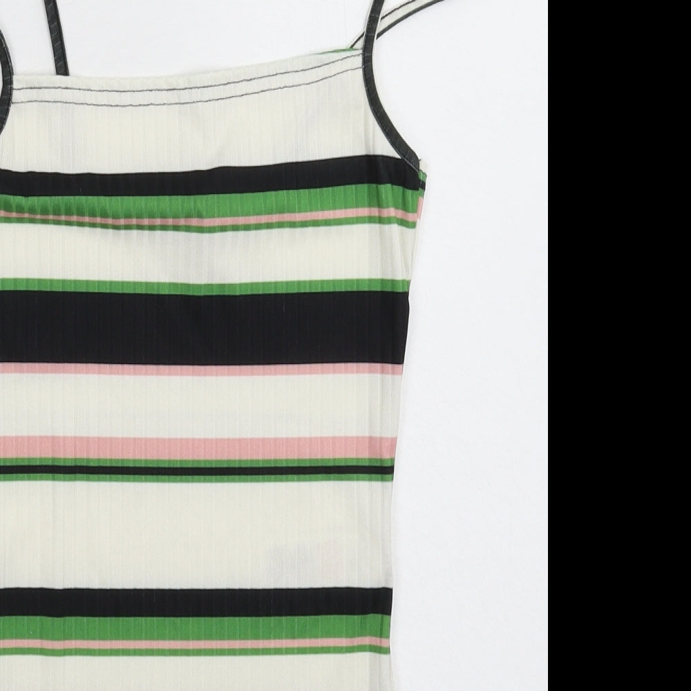 New Look Womens Multicoloured Striped  Bodysuit One-Piece Size 8