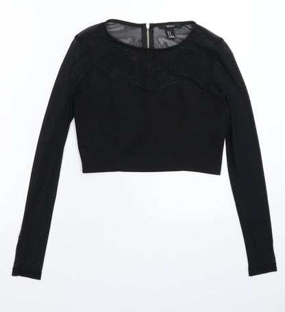 FOREVER 21 Womens Black   Cropped Blouse Size M