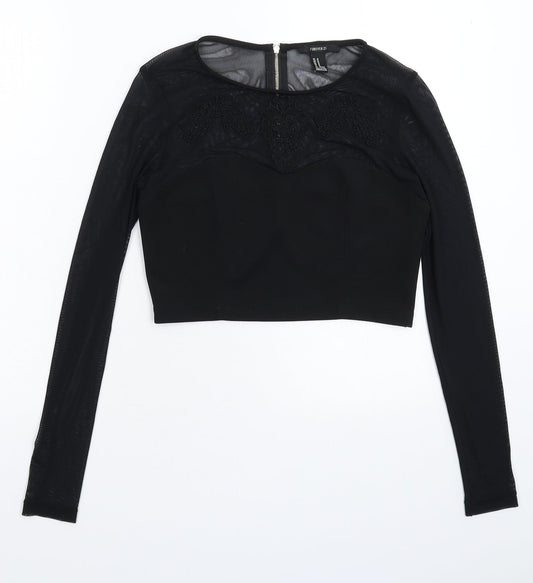 FOREVER 21 Womens Black   Cropped Blouse Size M