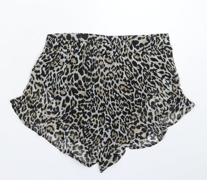 Boohoo Womens Multicoloured Animal Print  Hot Pants Shorts Size 10