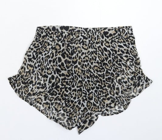 Boohoo Womens Multicoloured Animal Print  Hot Pants Shorts Size 10