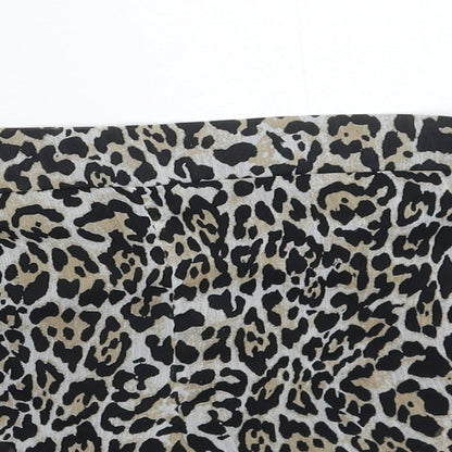 Boohoo Womens Multicoloured Animal Print  Hot Pants Shorts Size 10