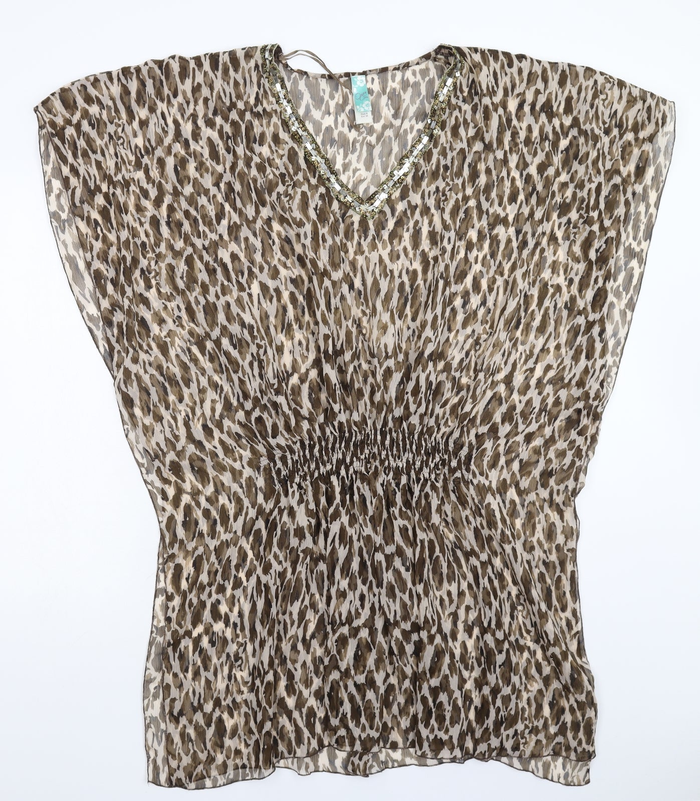 Womens UK Size 8 Ocean Club Multicoloured Basic Blouse