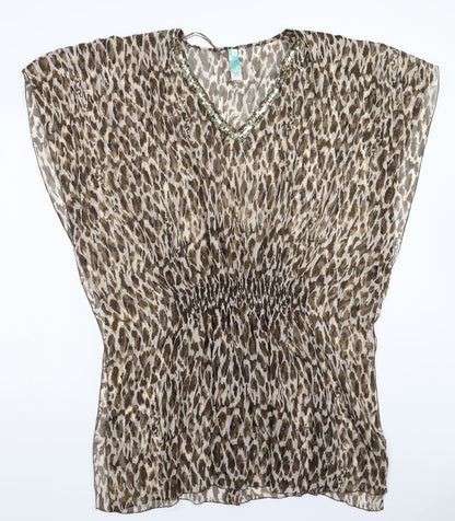Womens UK Size 8 Ocean Club Multicoloured Basic Blouse