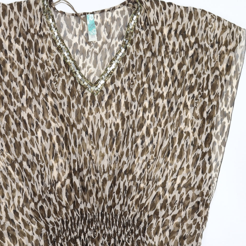 Womens UK Size 8 Ocean Club Multicoloured Basic Blouse