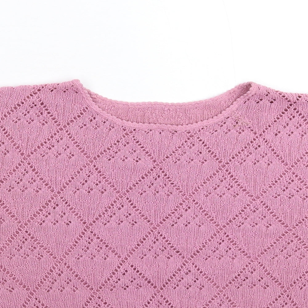 Womens UK Size L Preworn Pink Pullover Jumper