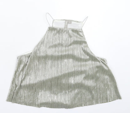 Womens UK Size 8 ASOS Silver Basic Tank