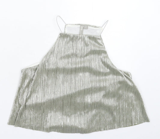 Womens UK Size 8 ASOS Silver Basic Tank