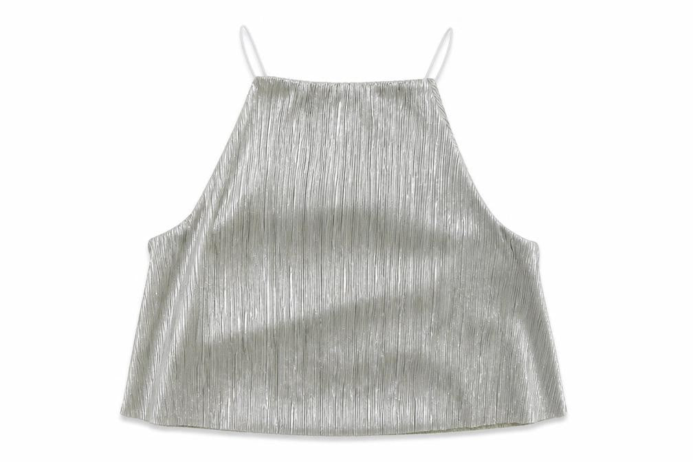 Womens UK Size 8 ASOS Silver Basic Tank